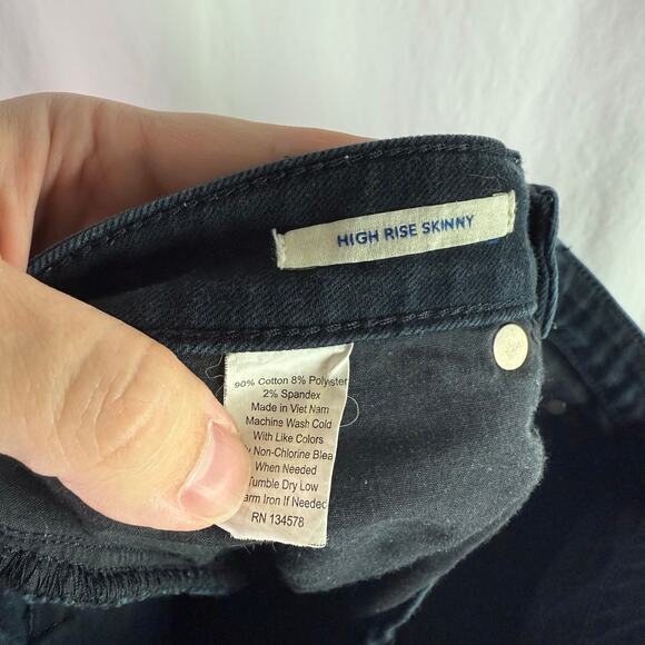 Vineyard Vines Women's 28 Black Cotton Stretch High Rise Skinny Chino Pants - Picture 4 of 7